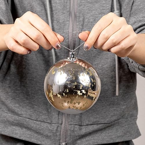 Miniatura 410 de XmasExp Juego de 24 mini esferas de Navidad inastillables para bolas de árbol de Navidad de 1.181 in/1.18 pulgadas (oro rosa)