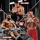 Zipzell™ Sports Straight Tricep Bar with Revolving Rubber Grip Handle, Chrome Steel, Straight Bar LAT Bar Cable Machine Attachment gallery image
