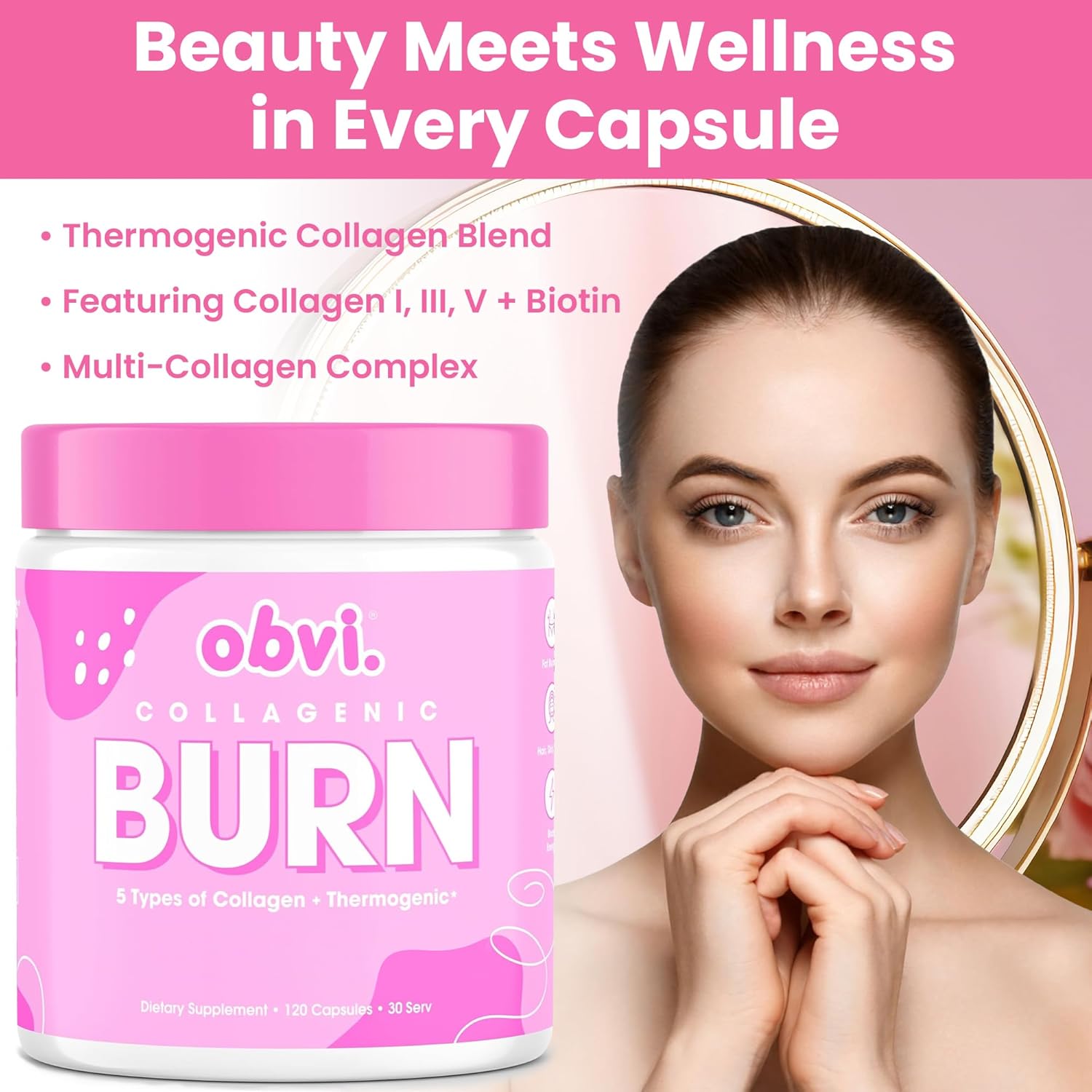 Obvi Burn Duo Bundle - Collagenic Burn and Burn Fast- Collagen Peptide Supplement with Green Tea Extract - Hydrolyzed Collagen Peptides Types I, II, III, V, X | Keto & Gluten Free