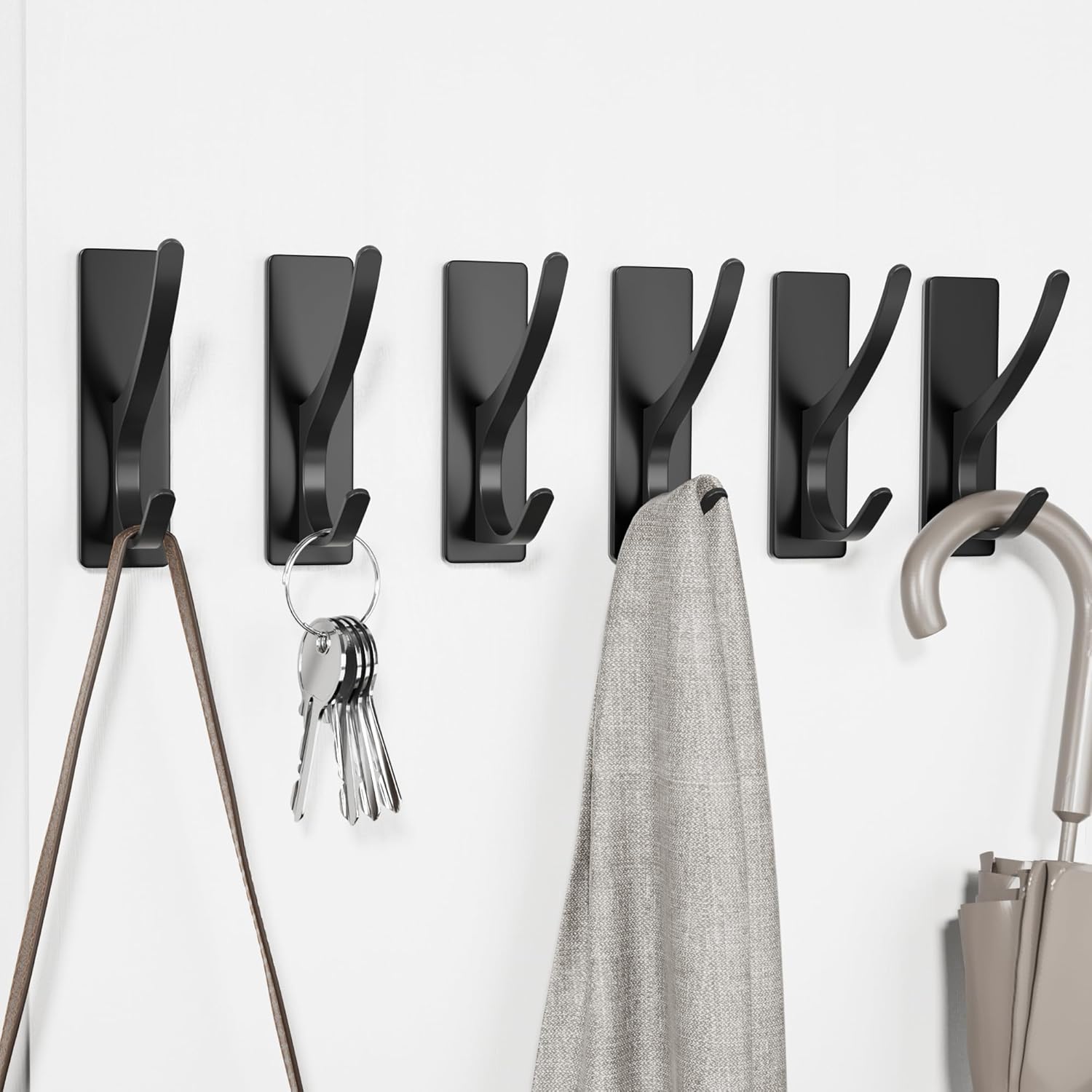 Stick on Hooks for Hanging, Extra Sticky 6KG (Max), Coat Hook on Door