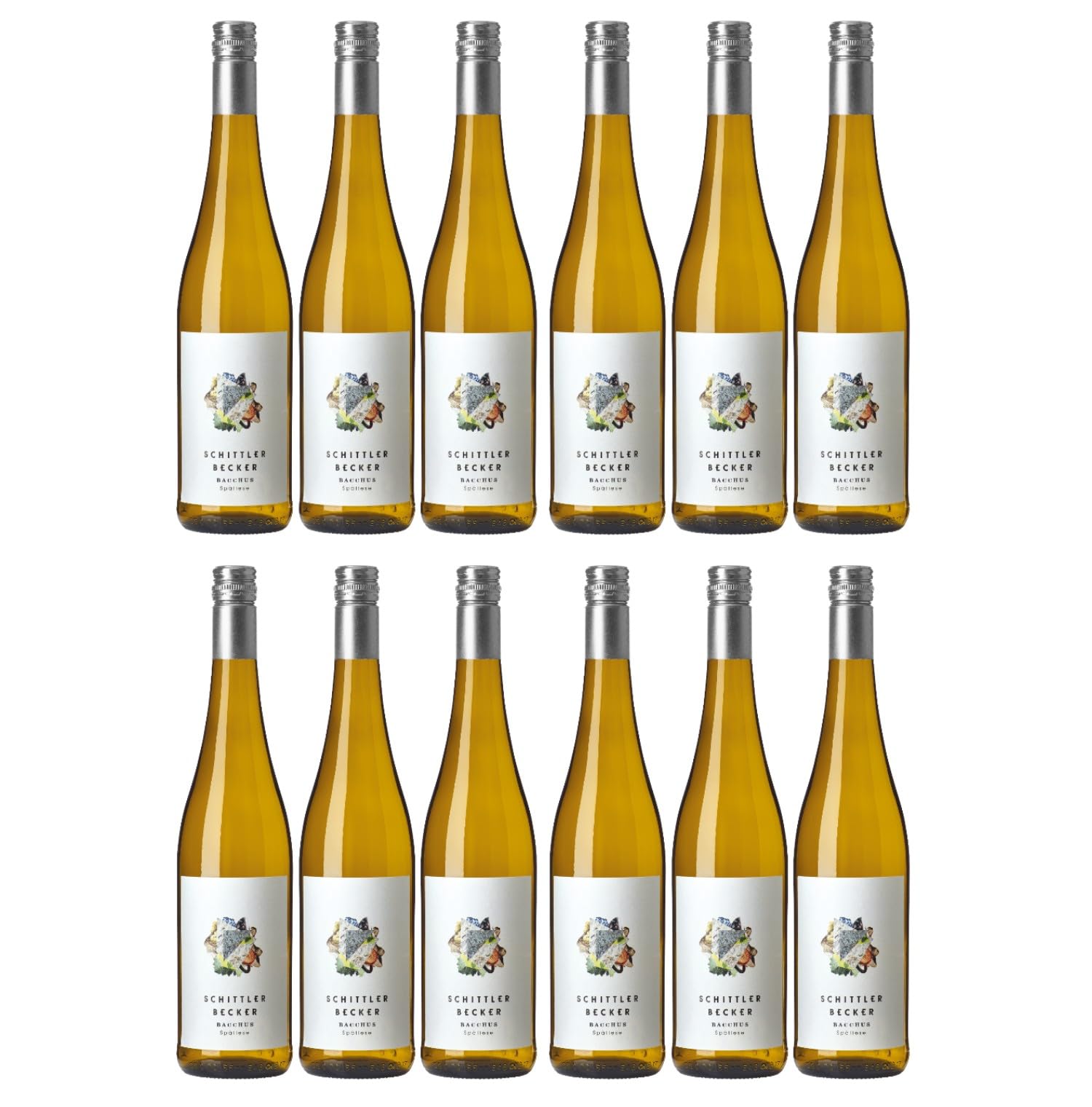 Schittler-Becker Bacchus Spätlese Weisswein weiss süß vegan Deutschland inkl. FeinWert E-Book (12 x 0,75 l)
