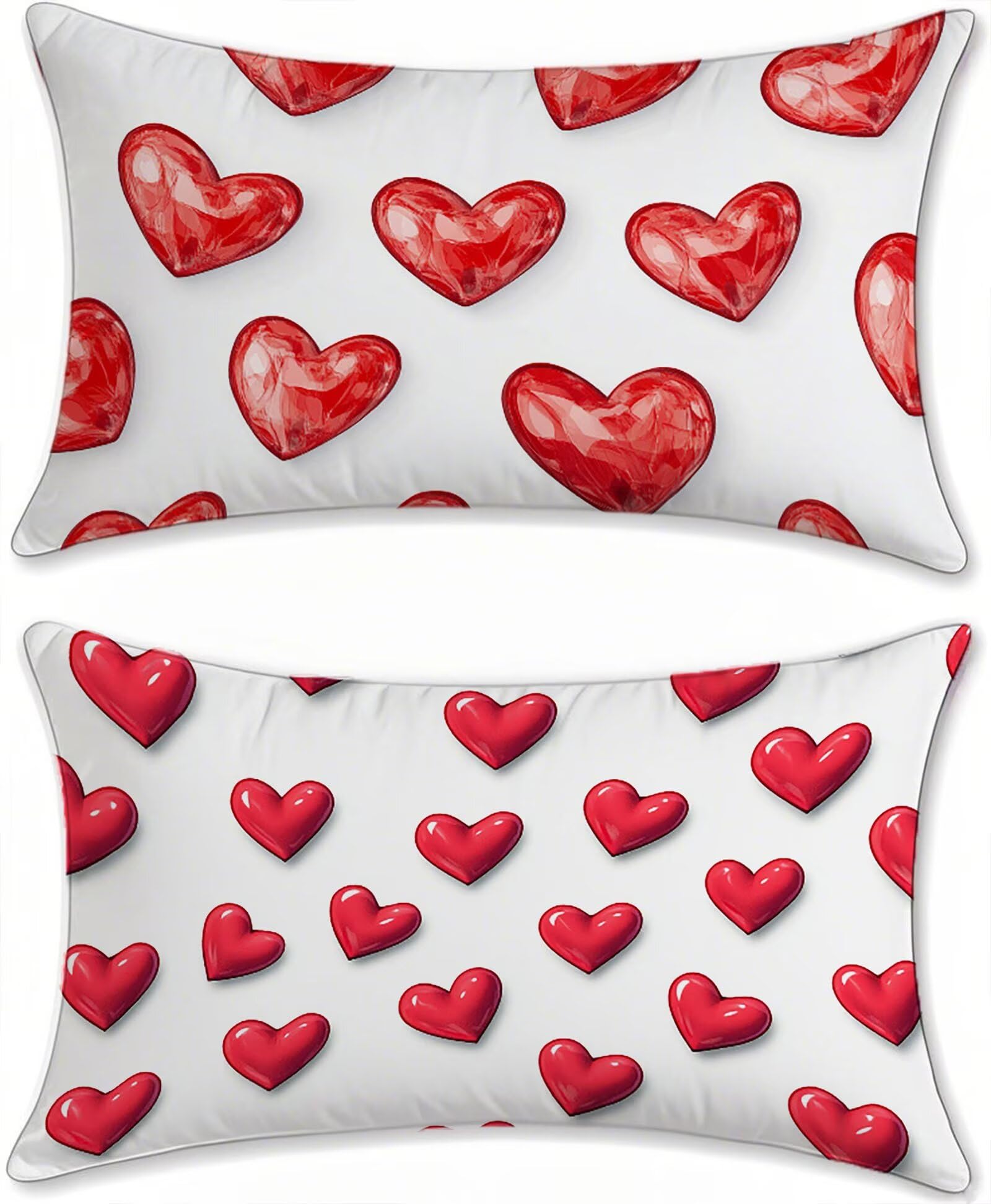 Coussin de canape velours coeur rouge 60x120 pour sublimer votre salon