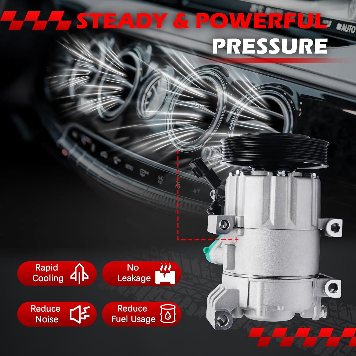 AC Compressor Fit for Elantra 2017 1.6L, Soul 2014-2019 1.6L, forte Koup 2014-2017, forte5 2014-2016, A/C Air Conditioning Compressors with Clutch Replace for 168306, 97701A5501