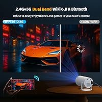 Vista 4 de Proyector con WiFi y Bluetooth, Mini Proyector, Soporte 4K 1080P Proyectores de Películas Inalámbricos Portátiles 220° Giratorio Pantalla de 130