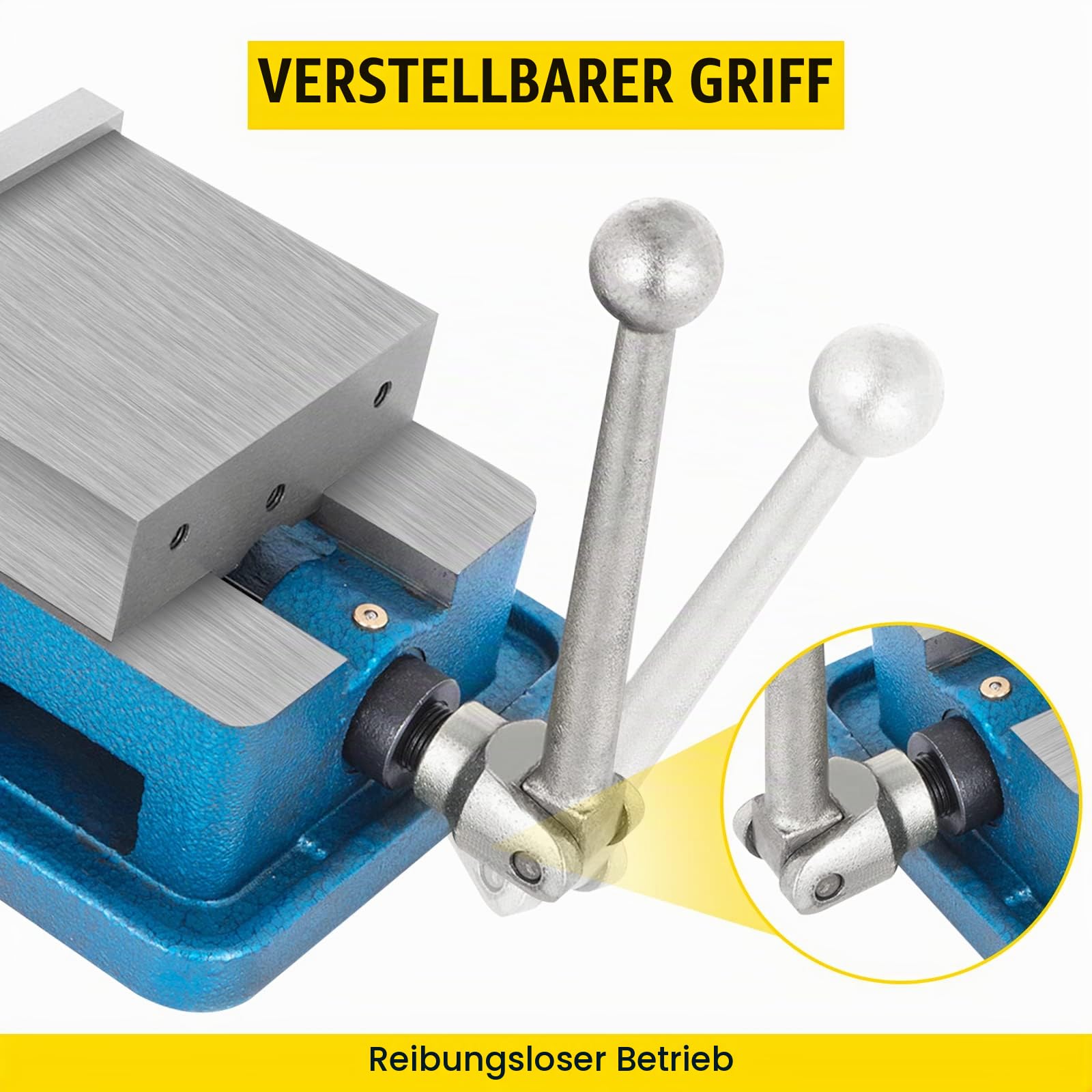 VEVOR Maschinenschraubstock aus Stahl, 40 mm Höhe, 125 mm Öffnung, 24 KN Max. Spannkraft, für Fräsmaschinen, Bohrmaschinen und Werkbänke