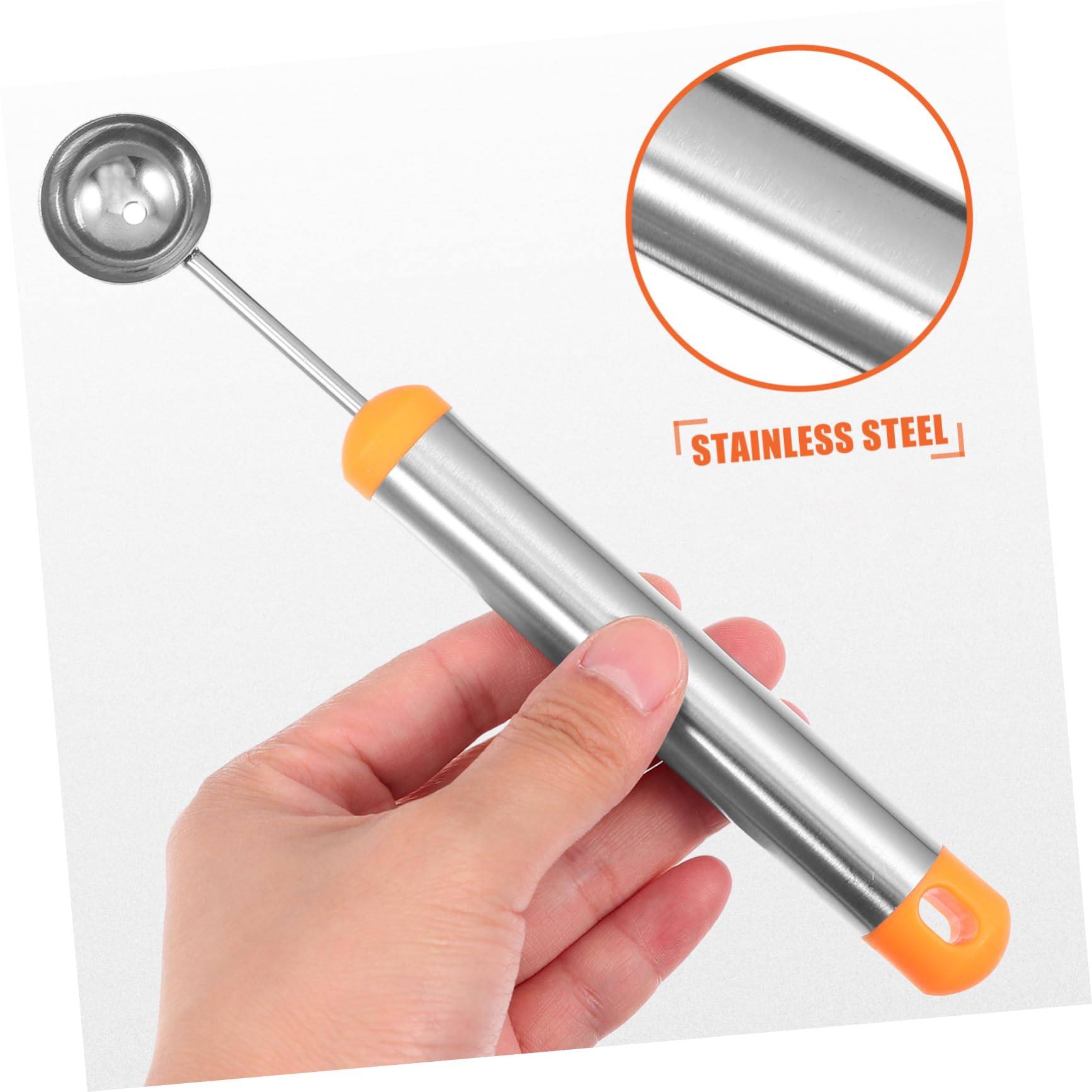 BEBEMOKO Stainless Steel Fruit Ball Scooper Set 6pc Forks Slicer Carving Tool Kit