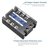 Vista 3 de Relé de estado sólido trifásico SSR-25DA Entrada de CC a CA 3-32VDC a salida 24-480VAC 25A Cubierta de plástico