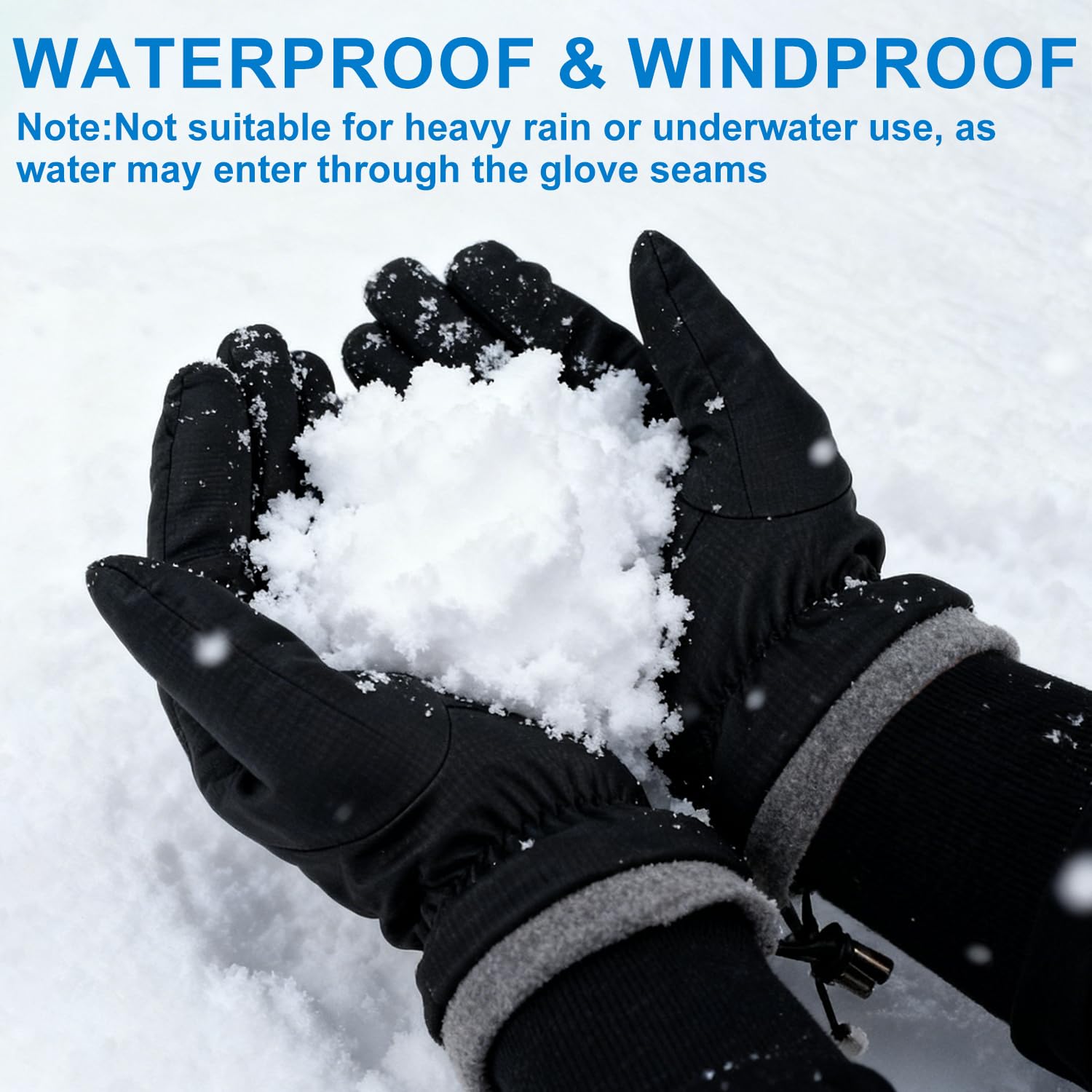 Guantes de esquí Impermeables de Invierno para Hombre y Mujer, cálidos y Resistentes al Viento, con Dedos para Pantalla táctil y Forro Polar para Conducir Ciclismo Correr y Hacer Snowboard