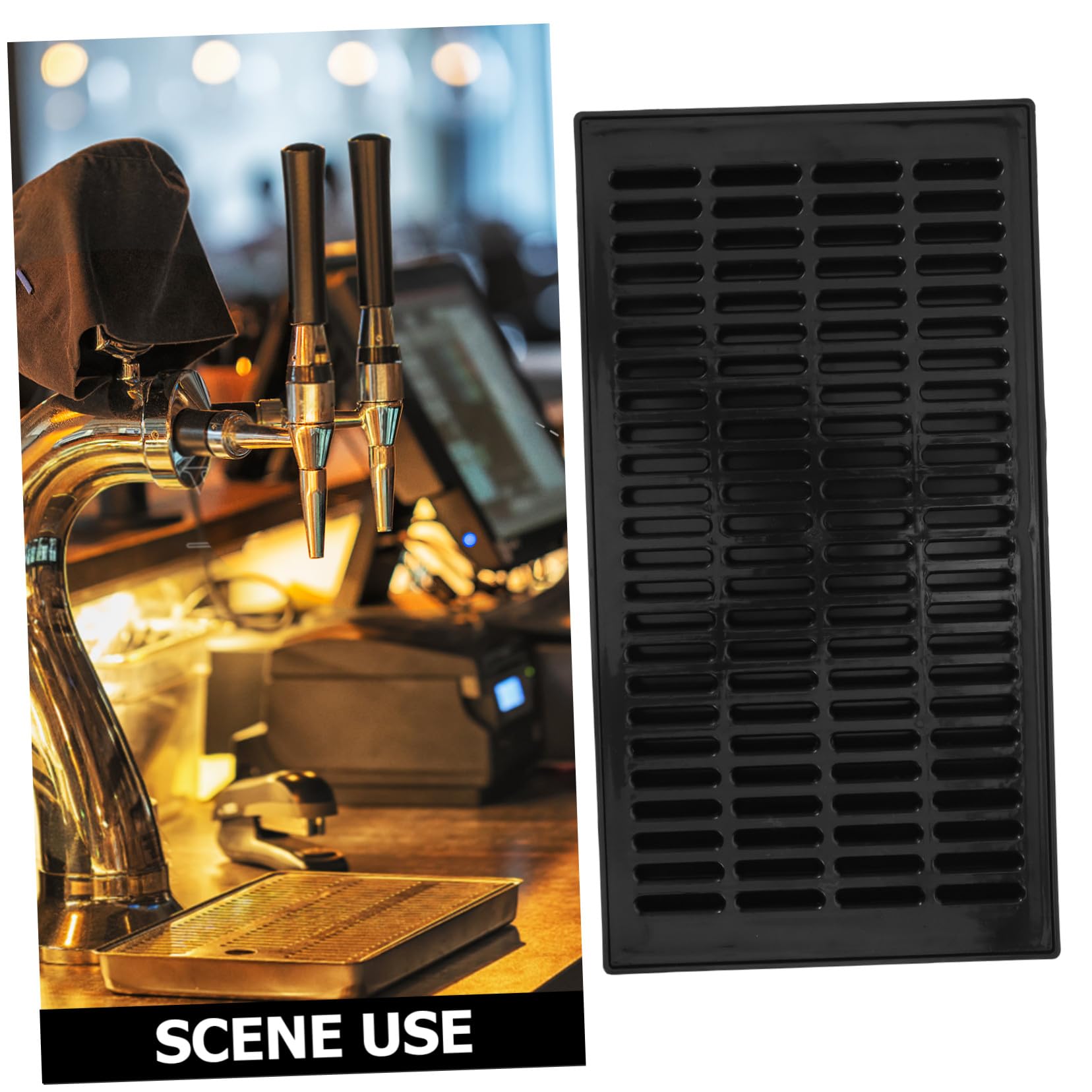 BESTYASH Bandeja Rectangular de Plástico para Barriles y Dispensadores de Bebidas Recogegotas Extraíble Resistente y Fácil de Limpiar Accesorio para Bares y Eventos