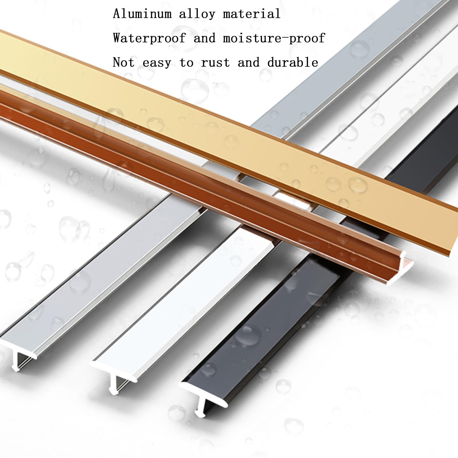 Perfil De Transición para Laminado De Vinilo, Aluminio Tira De Umbral De Transición Ancho 15 22 25mm, Tira Divisoria Plana De Piso para Juntas Entre Suelo Y Baldosa, Moldura En T De Metal(Grey,3Pcs (9