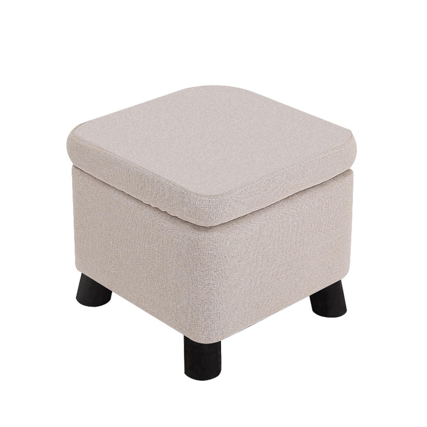 LWJSOCP Square Foot Stool Cotton Linen Sto Ottoman for Bedroom & Living Room Shoe Chan Seat Modern Footrest 33x33x30cm Slish & Functal Fur