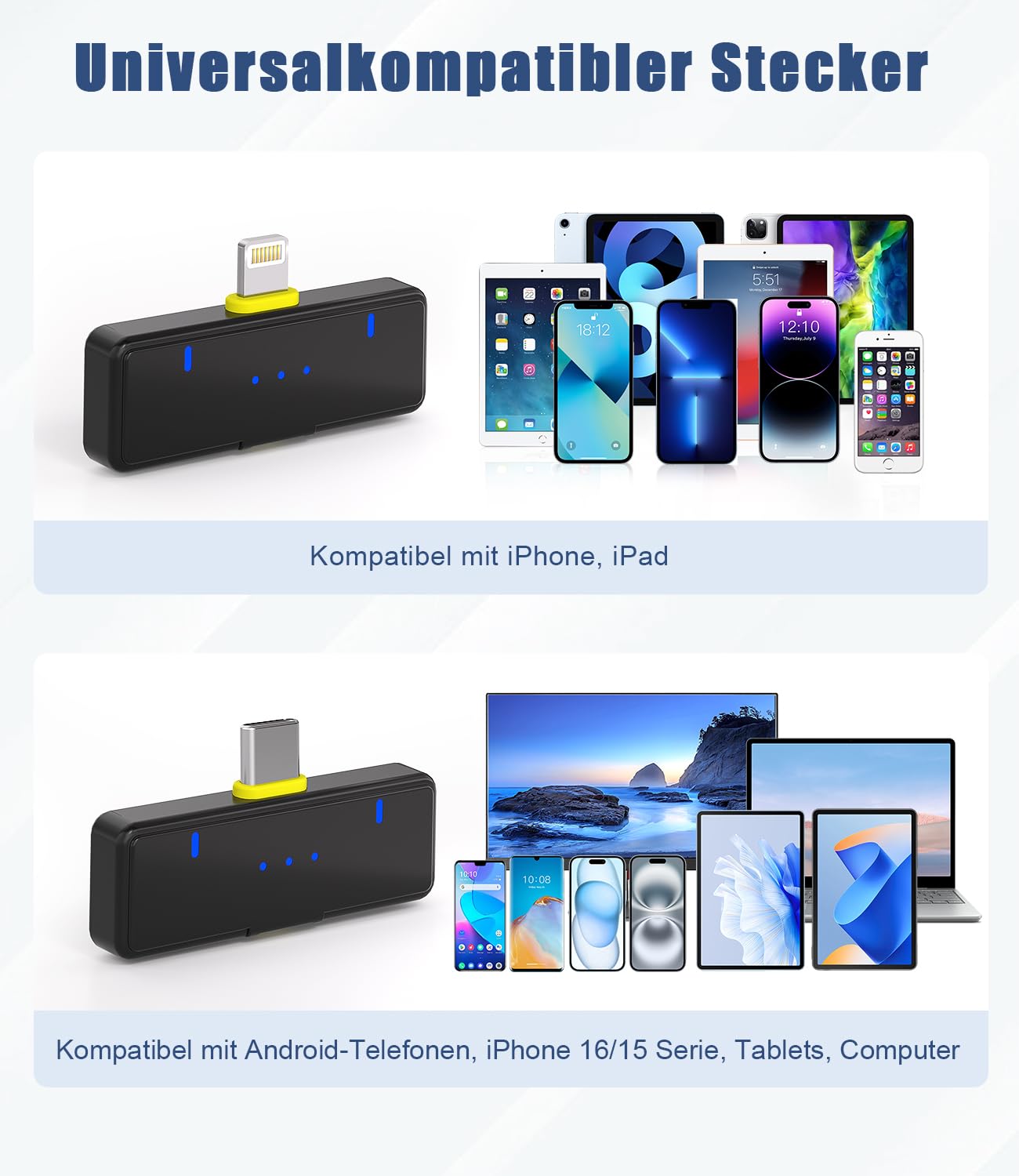 FULAIM Lavalier Mikrofon Kabellos, Mini Mikrofon Handy für iPhone Androide PC, Ansteckmikrofon Wireless mit Lärmreduzierung & Ladecase für Videoaufnahmen, Vlog, YouTube, TikTok Live