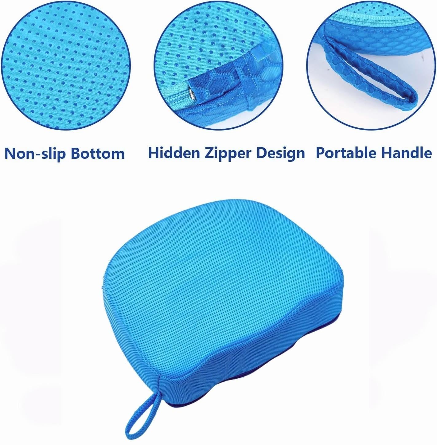 Whirlpool-Sitzerhöhung, 3D-Luftnetz, tauchfähig, beschwertes Spa-Kissen mit rutschfestem Mikro-Punkt-Boden, 38 x 30 x 13 cm (U Shape Blau)