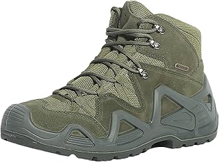 KINROCO Botas de Senderismo Militar para Hombres Botas de Combate Tácticas para Trekking Caza Botas de Trabajo(Size:43 EU,Color:Verde)