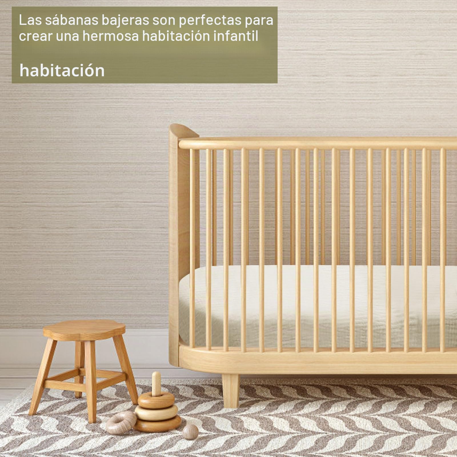 Sábana Bajera para Capazo y Cuna de Bebé 70X35cm - Funda y Cubre Colchón para Carrito
