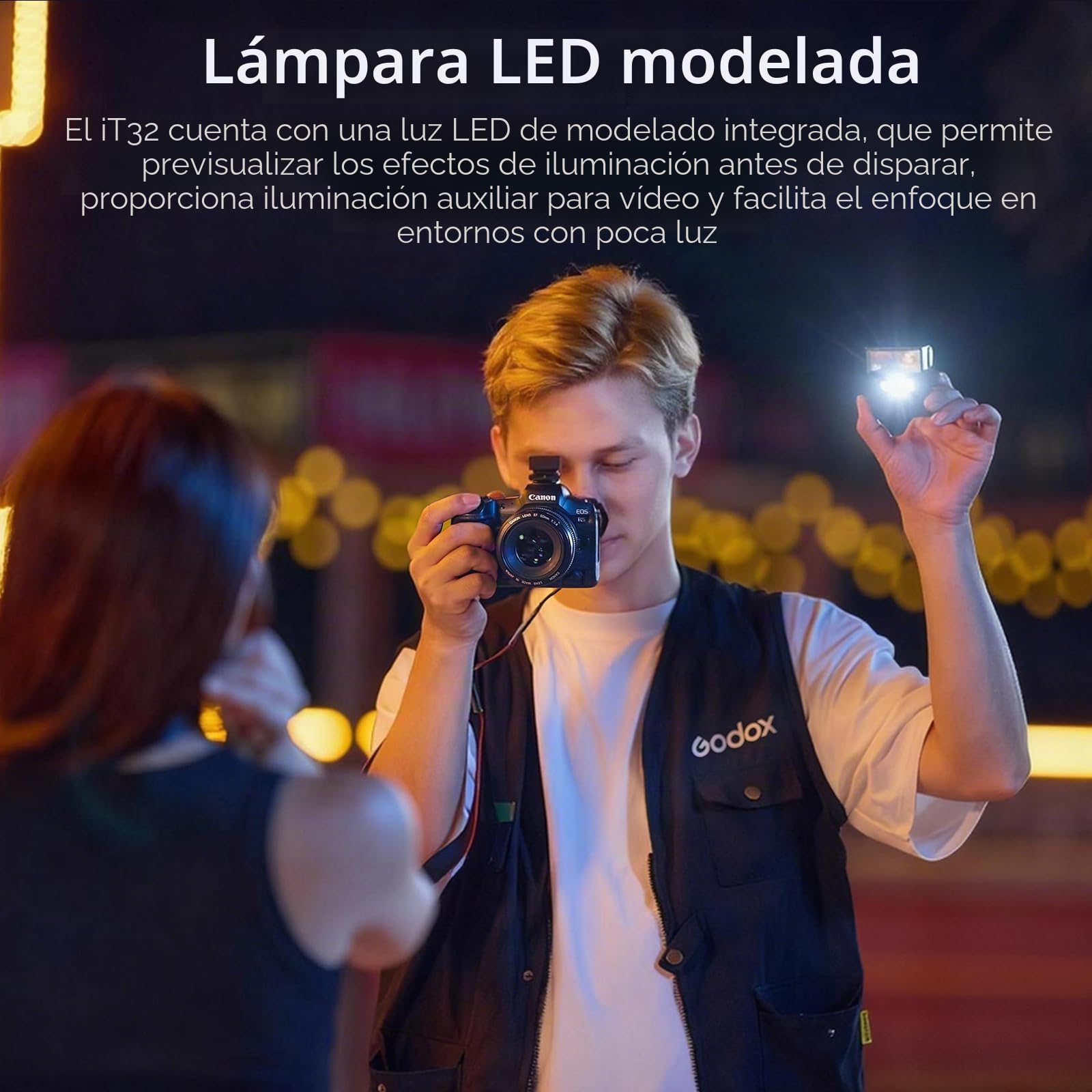 Godox iT32 TTL - Flash de cámara con X5S para Sony, zapata magnética y disparador 2 en 1, HSS 1/8000s, 2.4G inalámbrico, compatible con a7 IV, a7C II, a7C, a6700, ZV-E10 II, ZV-E1, lámpara de modelado