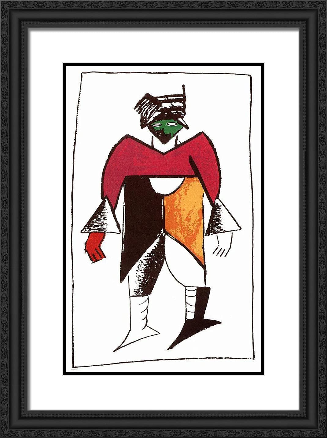 ArtDirect Malevich, Kazimir 18x24 Black Ornate Framed Art Print with Double Matting Titled: New man I
