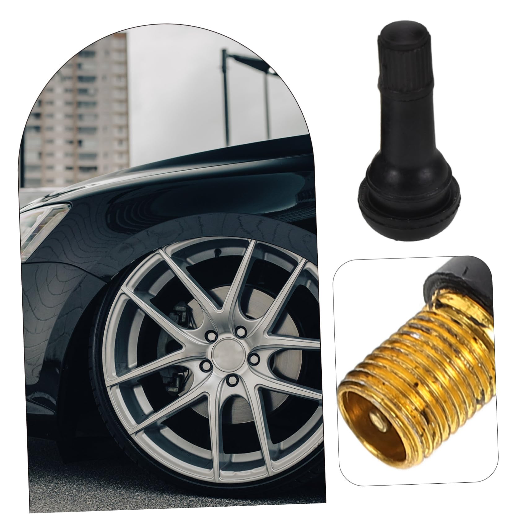 Stelo Valvola Pneumatici in Gomma Tr414 Nero 100 Pezzi | Lega di Zinco, per Veicoli, Alta Tenuta e Resistenza Ambientale, Ricambio per Cerchi Tubeless