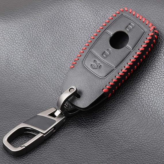 USNASLM Genuine Leather Car Key Case, for Mercedes Benz AMG E Class