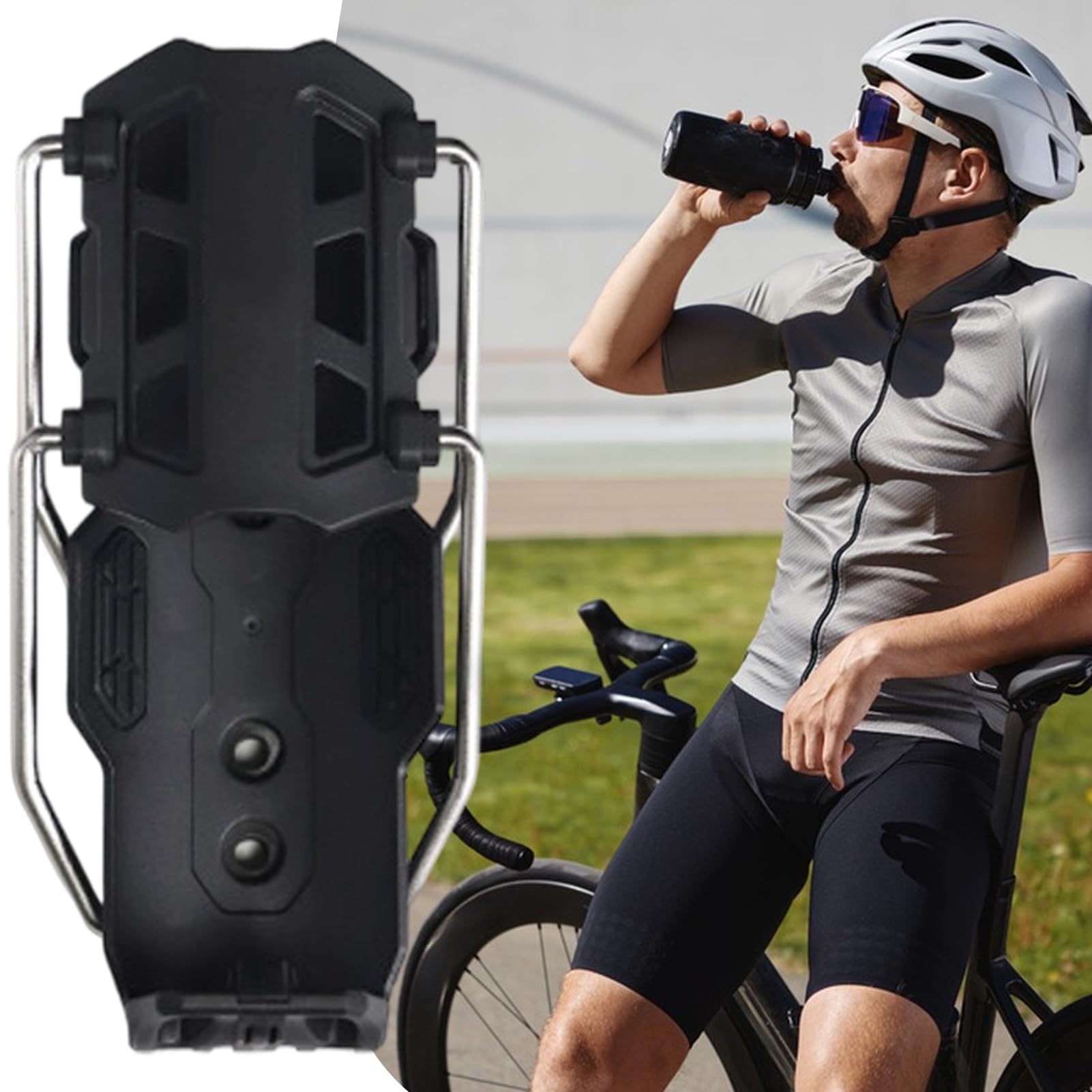 Portabicchieri per Bici | Morsetto Automatico Adattivo per Portabottiglie | Supporto Bevande Girevole 360 Gradi per Bici Strada Manubrio Ciclismo