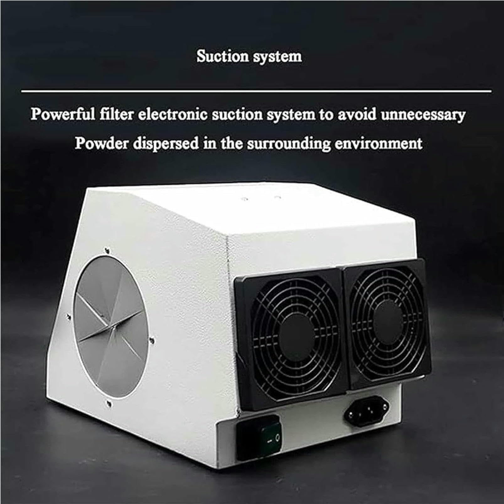 Caja colectora de polvo con extractor de vacío y filtro para aplicaciones dentales y de molienda, protege del polvo, solución eficiente y fiable