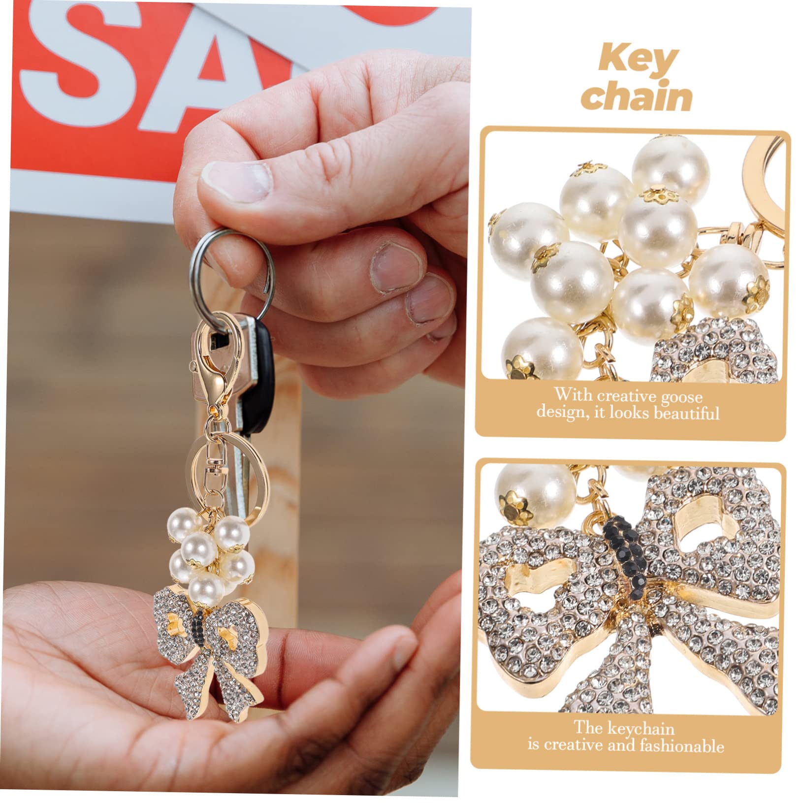 Ciieeo 4piezas Llaveros De Forma De Lazo Decorativo Llavero Brillante Para Bolso y Mochila Accesorio Elegante y Duradero