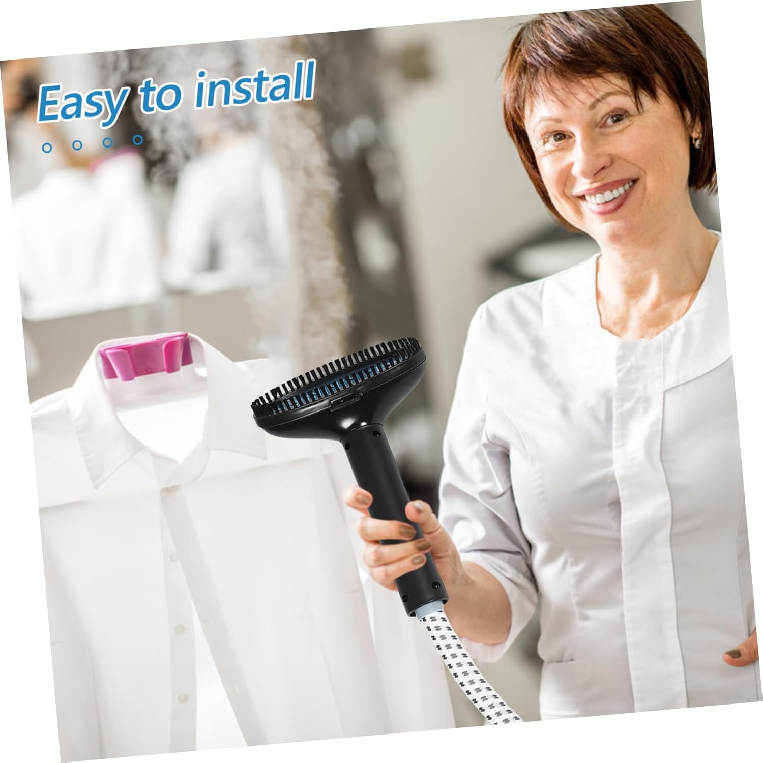 Garment Steamer Replacement Steam Tube with Nozzle Durable Steaming Hose and Brush Attachment for Wrinkle Removal and Quick Installation Compatibility for Various Models