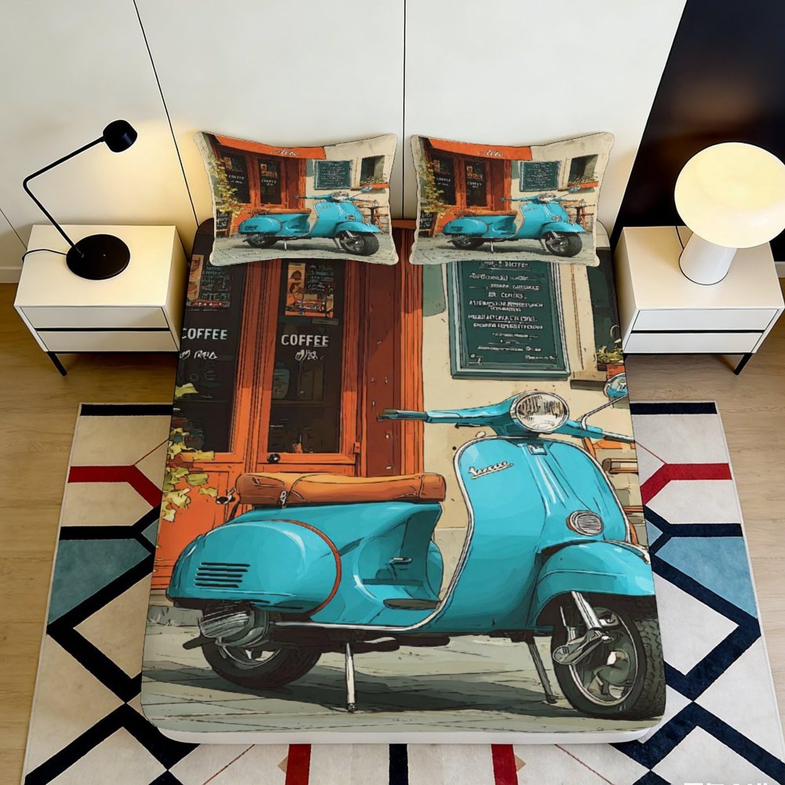 3D Printed Graffiti Monkey Fitted Sheet Microfiber Deep Pocket Non-Slip Bedroom Bedding Youth Graffiti Monkey Mattress Fitted Cover Washable 140x200x25cm
