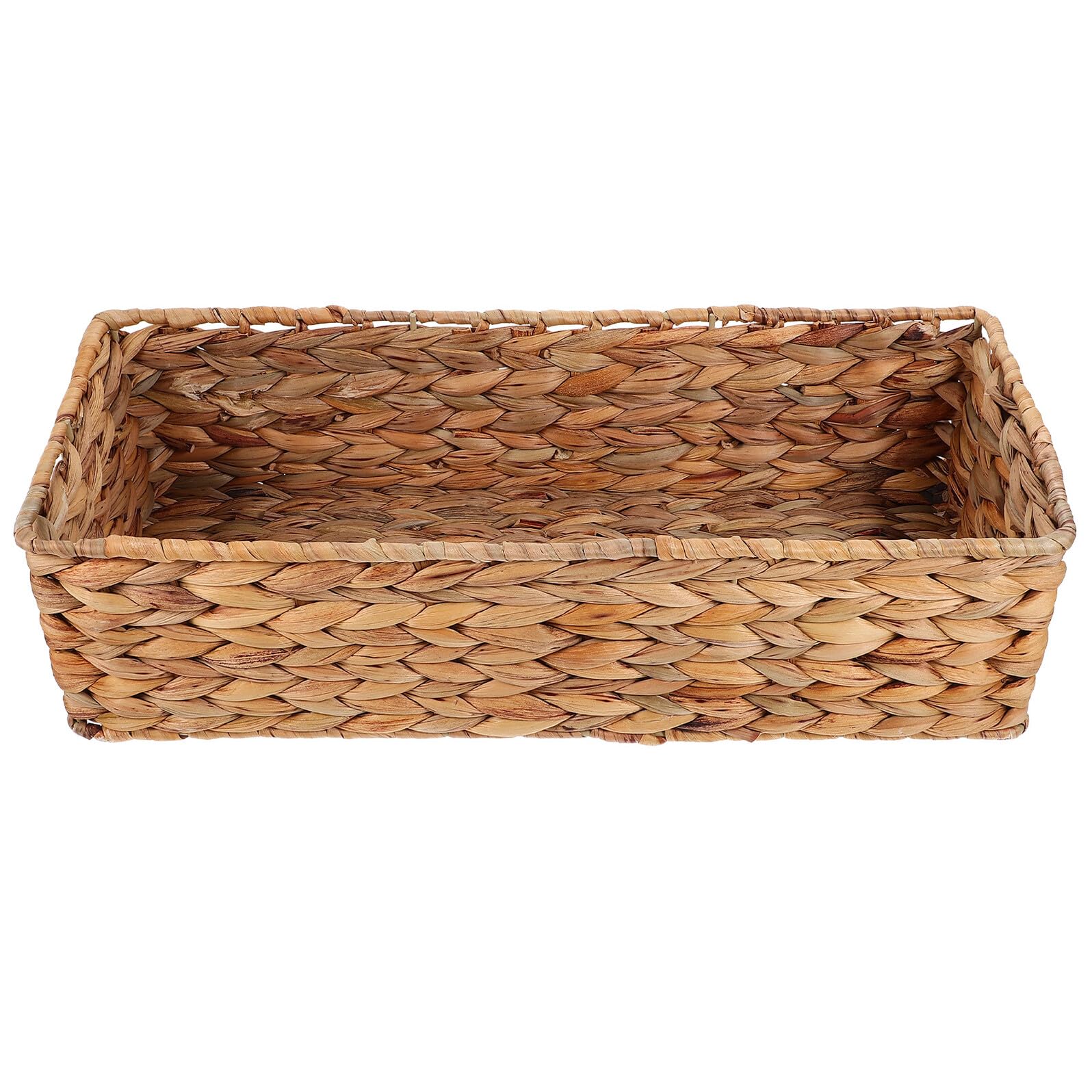 OUNONA Cestino Intrecciato in Giacinto da Tavolo Piccolo, Organizzatore Portaoggetti Rustico per Snack e Articoli Vari, Contenitore Decorativo Multifunzionale per Casa e Ufficio