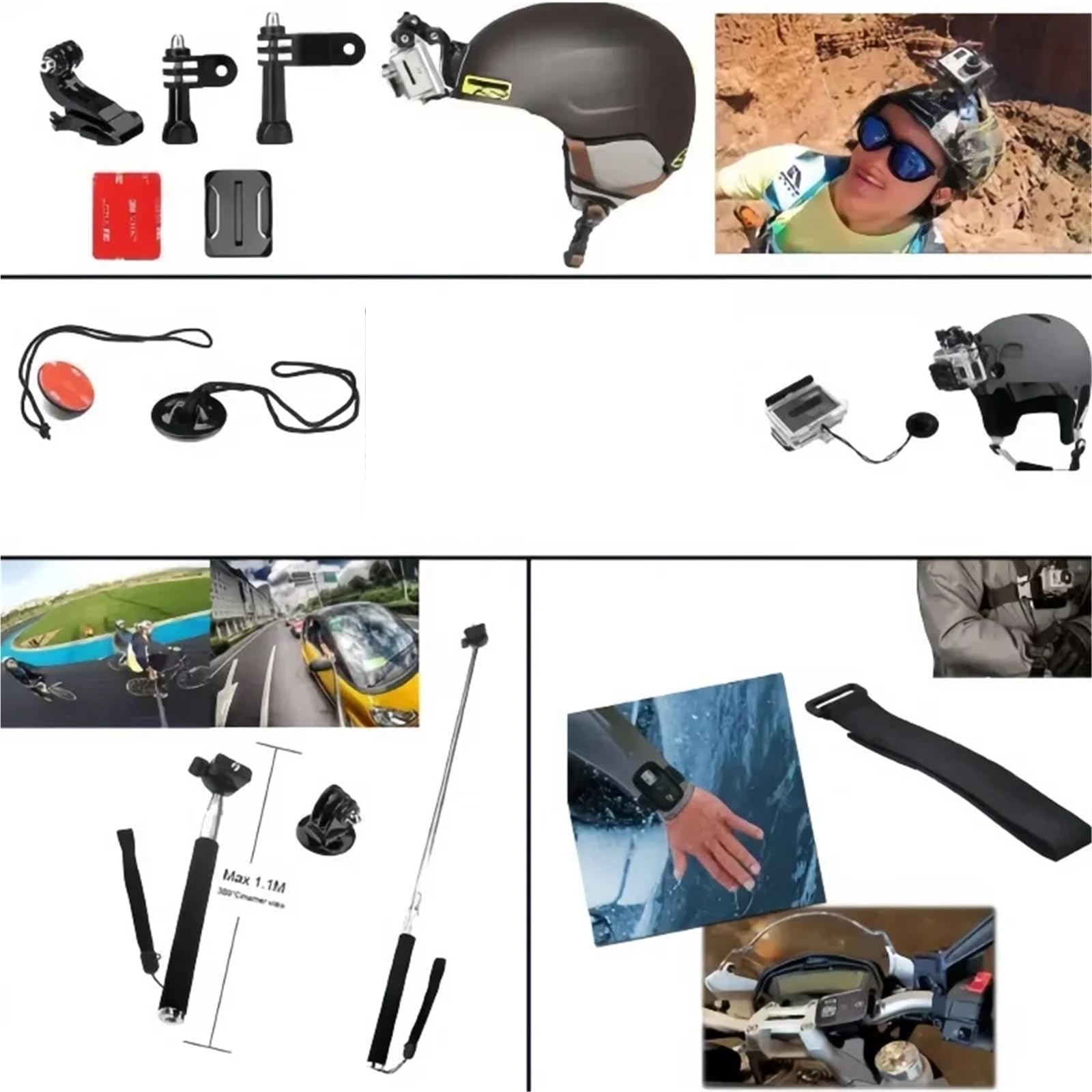 Compatible con GoPro e Insta360. Kit de Accesorios for cámaras de acción 50 en 1 for múltiples Modelos.