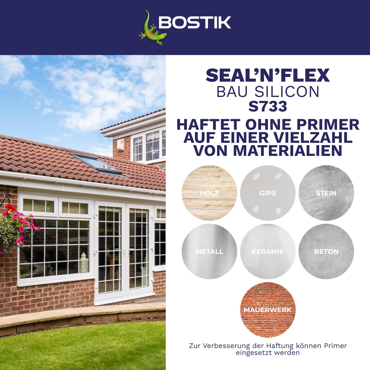 Bostik S733 Seal N Flex Bau Silicon przezroczysty 1K silikonowy środek uszczelniający 300 ml kartusz