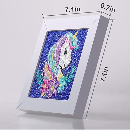 Miniatura 3 de Kit de pintura de calcomanías de diamante con marco de madera, artes y manualidades de diamantes para niños, calcomanías de gemas de mosaico por