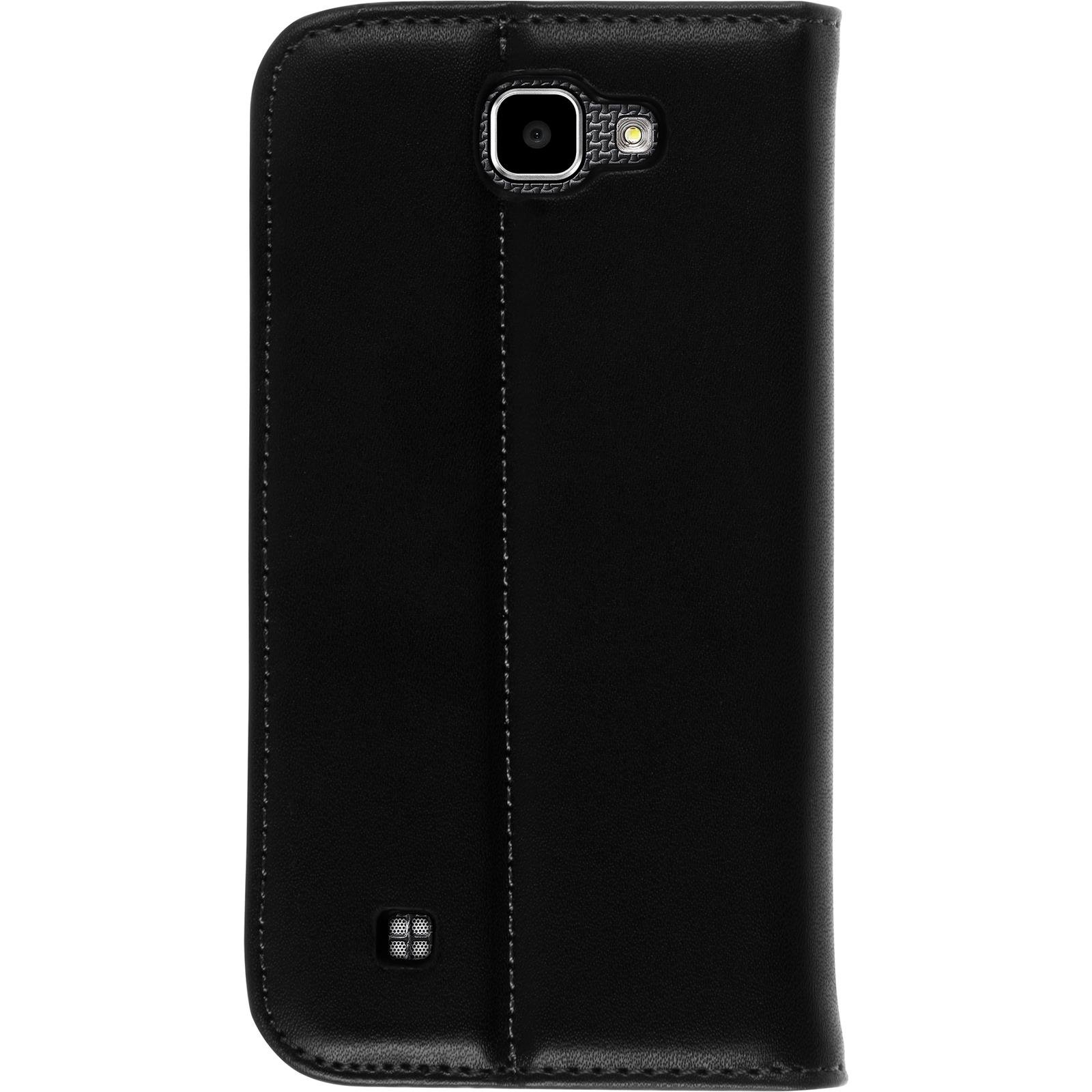 PhoneNatic Copertura di Cuoio Artificiale Compatibile con LG K4 2016 - Bookstyle Nero - Cover + Pellicola Protettiva