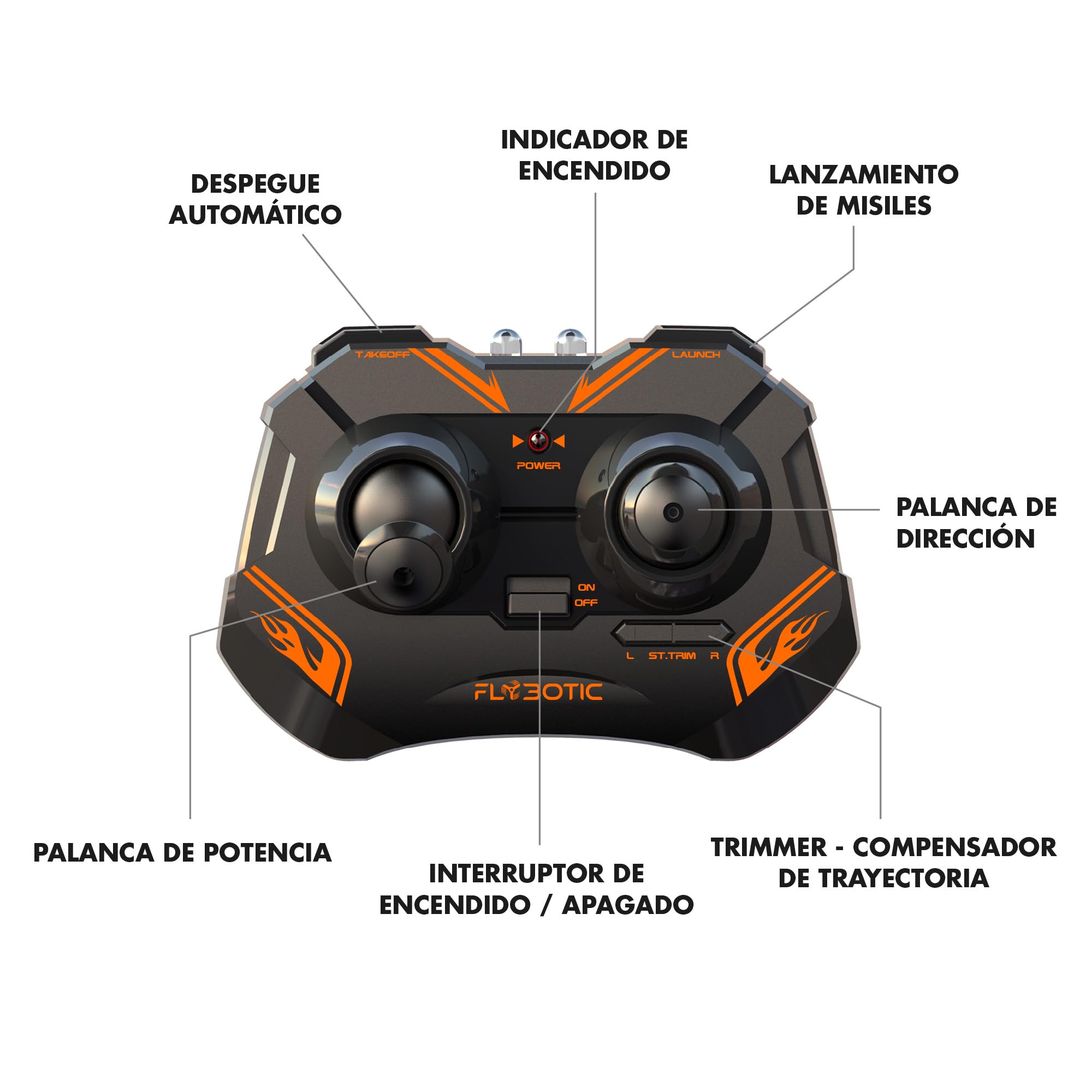 Bizak FLYBOTIC Hover Blast, elicottero radiocomandato con telecomando radiocomandato e 16 razzi di tiro per colpire un bersaglio, per bambini e adulti, (62004567)