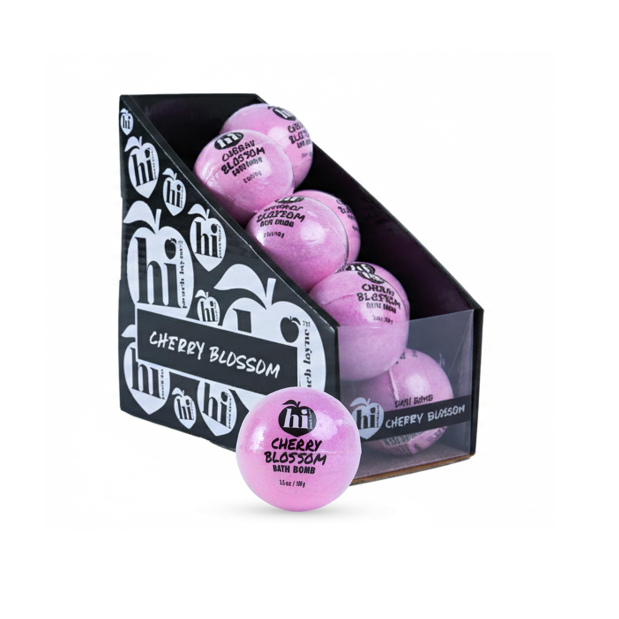 Hi Peach Layne Cherry Blossom Bath Bombs 12-Pack (3.5 oz Each) – Vegan, Clean Beauty Spa Gifts for Mom, Mothers Day Gifts for Women