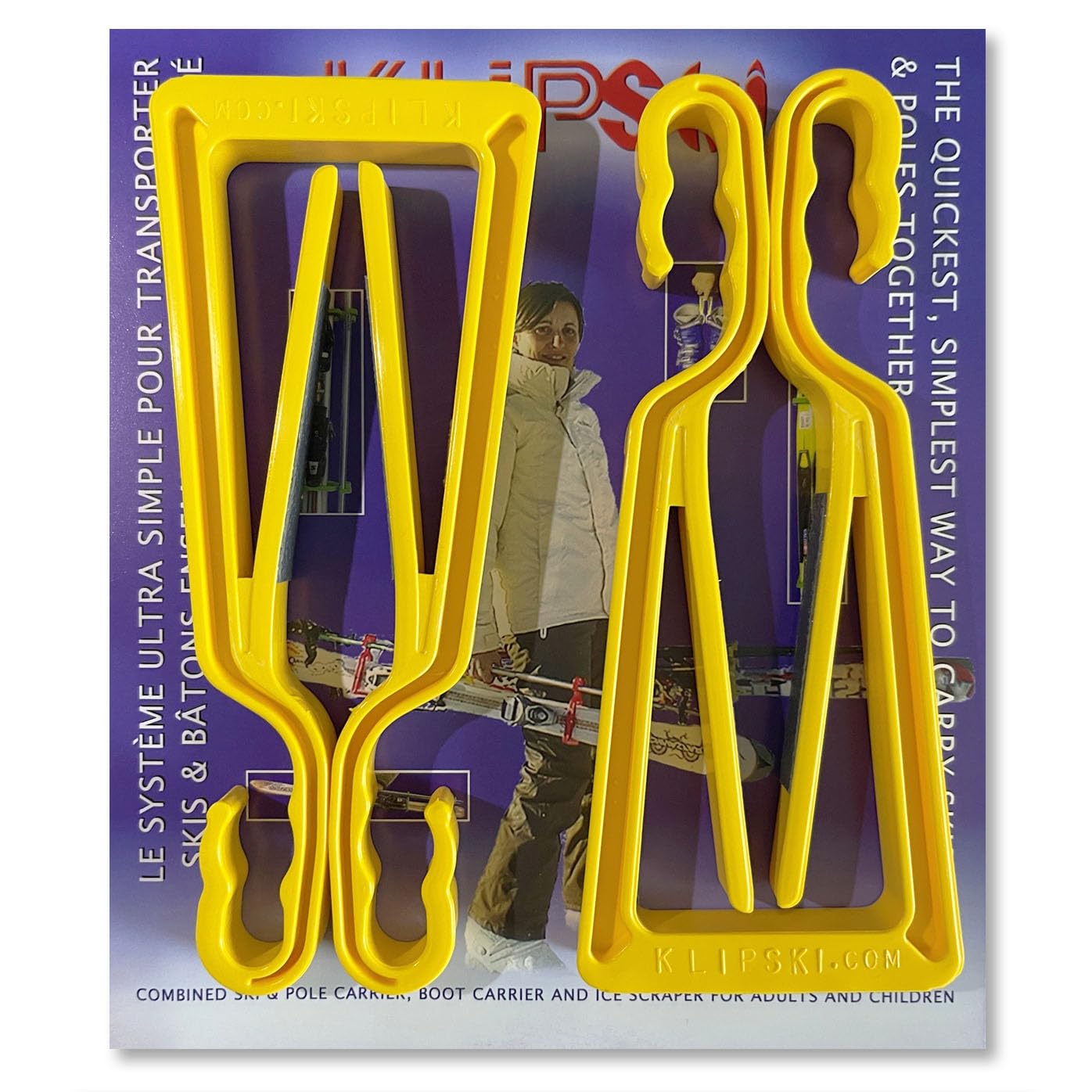 Système de porte skis et bâtons rapide et facile