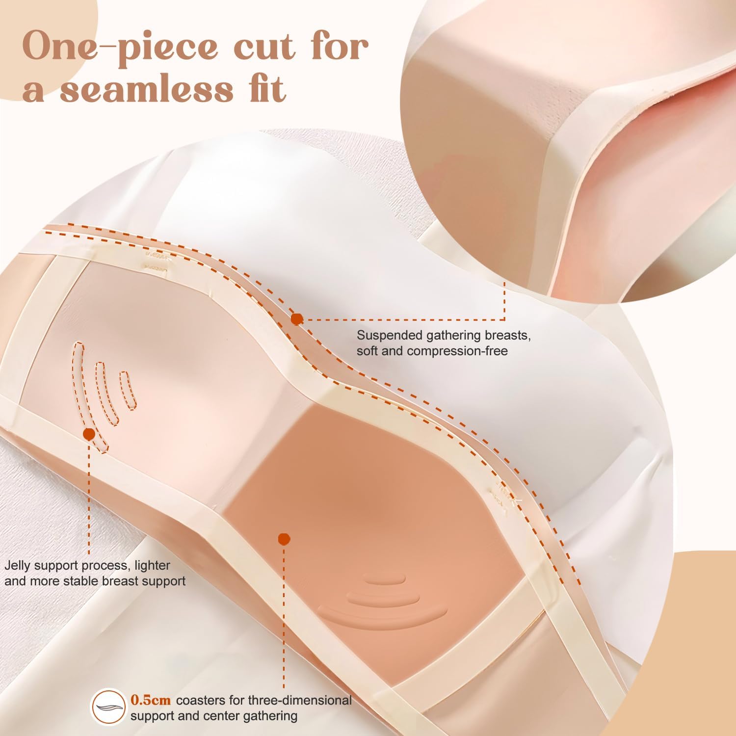 Strapless Bra for Teens Girls Strapless Bras Kids Tube Top Bandeau Bra 10-12 12-14 14-16 with Detachable Straps - Image 4