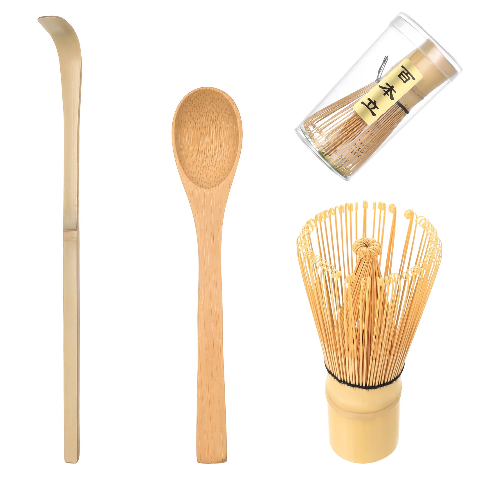 3 Piezas Set Te Matcha Kit Matcha Completo: Batidor Te Matchas & Cuchara de Matchas Japonés, Accesorios Regalos para Principiantes y Entusiastas
