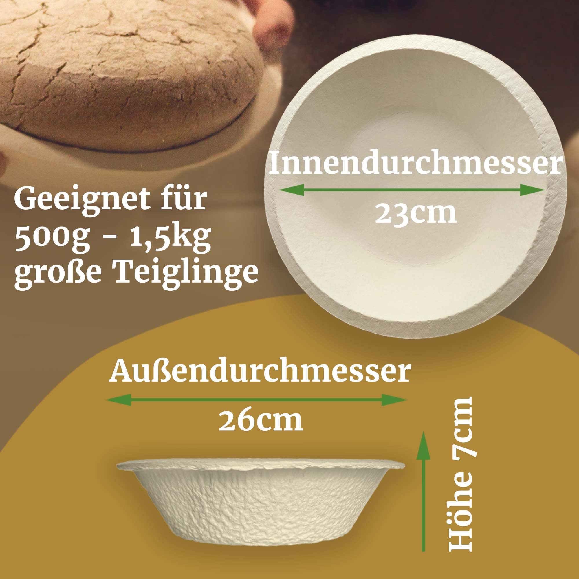 Lot de 4 corbeilles de fermentation rondes pour 1 kg de moule à pain 23 cm