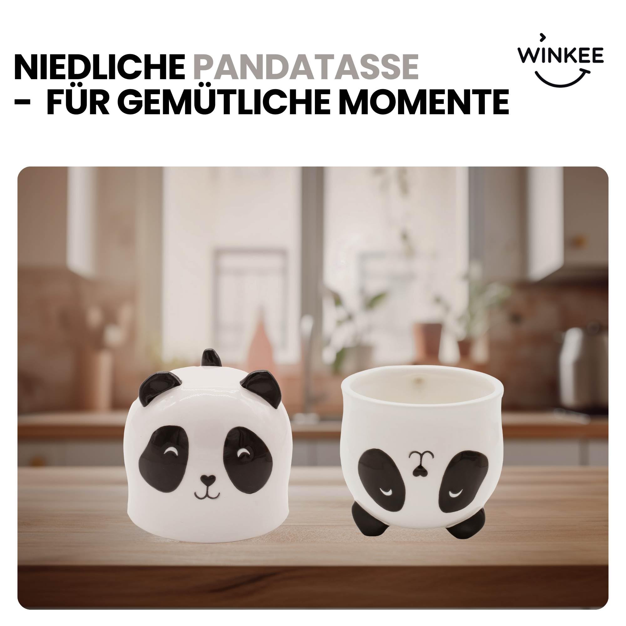 Winkee - Upside Down Pets koffiemok | De schattige koffie- en theemok in groot formaat | schattige koffiemok | grote mok ca. 350 ml | cadeau voor verjaardag, eerste schooldag