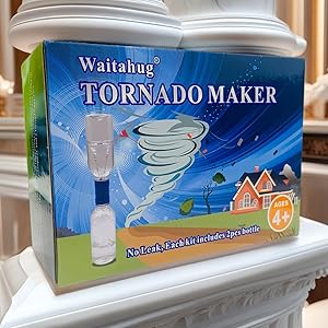 Waitahug Tornado Maker, Weather Toys, Ultra-Light Aluminum Connecting Tube, Including 2 Empty Bottles, Watertight Tornado Toy, Suitable for Kids' Science Experiments (Red)