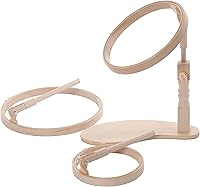 Elbesee Wood Hoop Seat Frame Set: 6", 8" & 10" Adjustable Frames for Embroidery, Crewel & Needlework Projects
