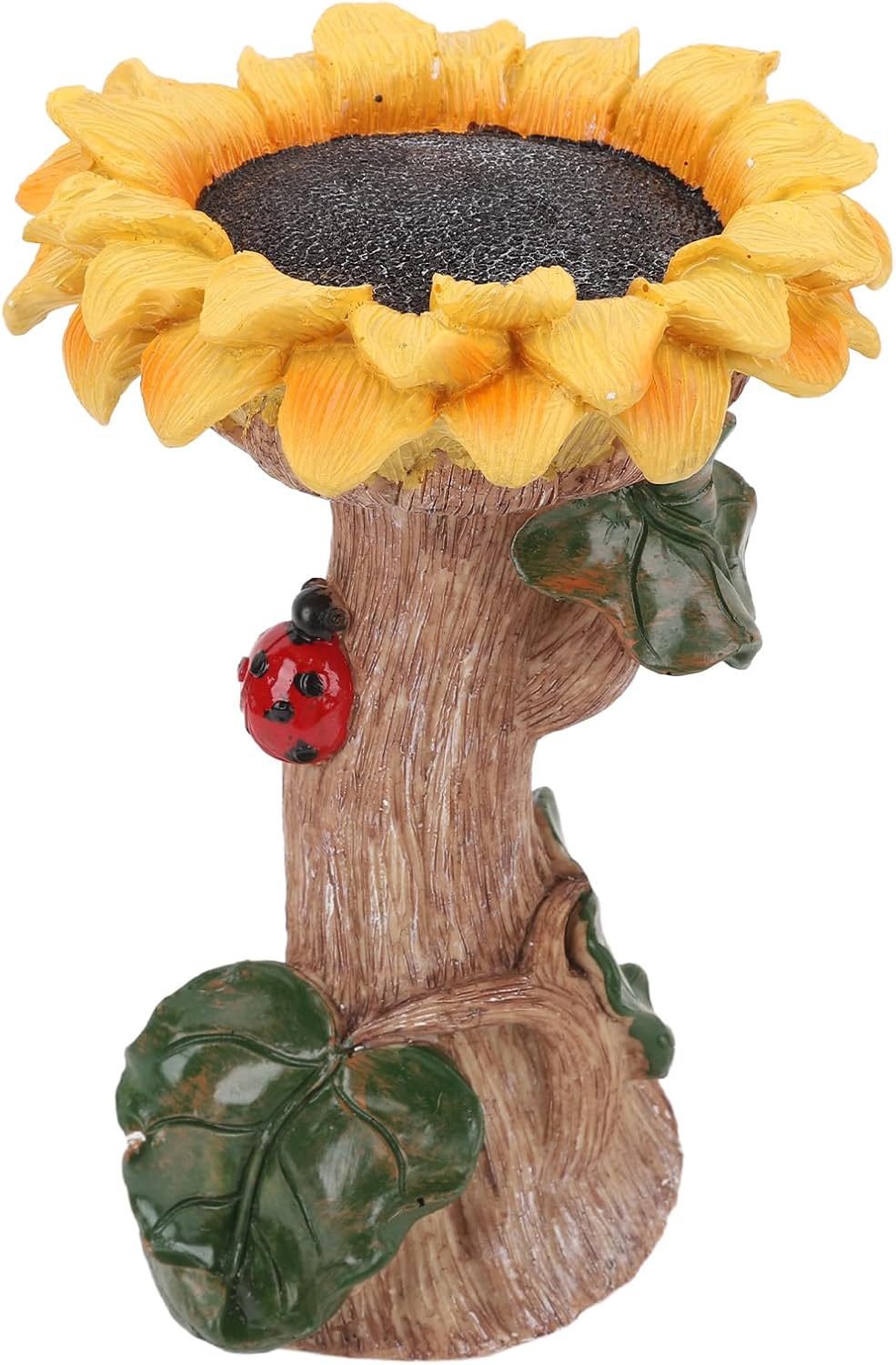 PerGar Bird Bath, Polyresin Sunflower Bird Bath, Sunflower Bird Bath for Outside, Bird Baths for Outdoors, Outside Standing Handmade Wild Bird Feeder for Garden Yard Decor