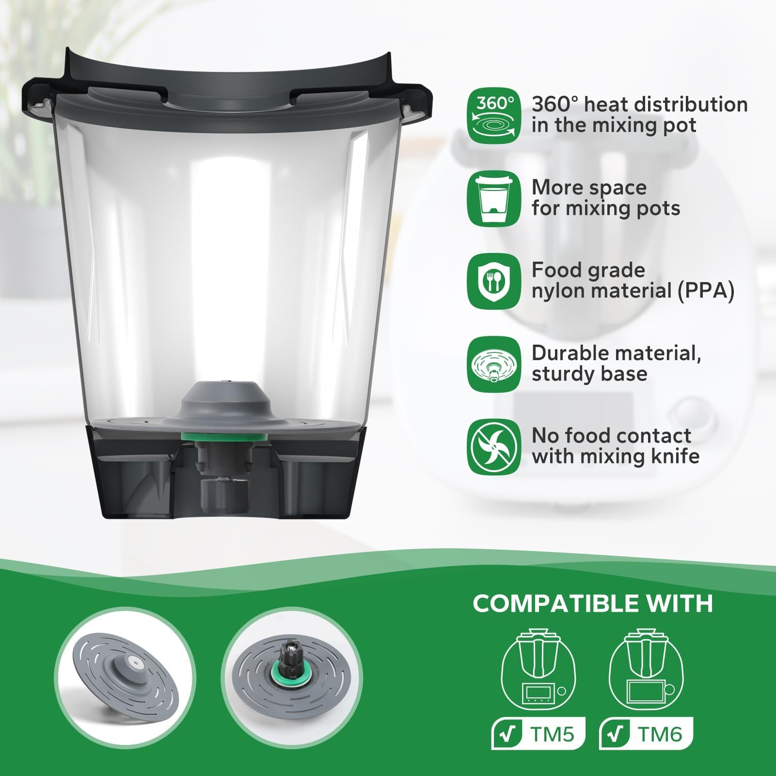 Części zamienne do noży mieszających stołu obrotowego dla Thermomix TM6, zamiennik noża do Thermomix TM5, akcesoriów Thermomix, ochrona żywności, osłona noża