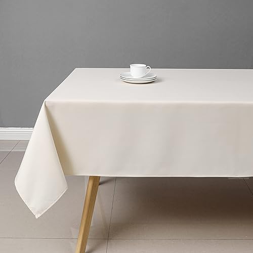 Wewoch Mantel rectangular beige resistente al agua lavable de poliéster para comedor, cocina, fiestas, bodas y uso al aire libre, 52 x 70 pulgadas
