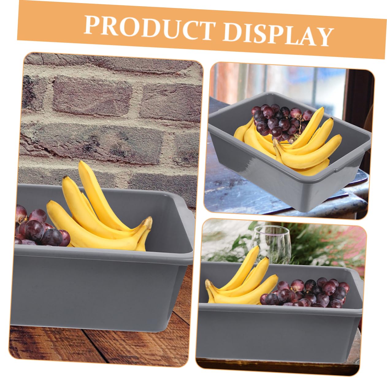 MAGICLULU 3piezas Caja De Almacenamiento Plástico Rectangular Multipropósito Resistente Pp Con Capacidad Moderada Para Lavado De Platos y Frutas Apilable Para Hogar y Uso Comercial