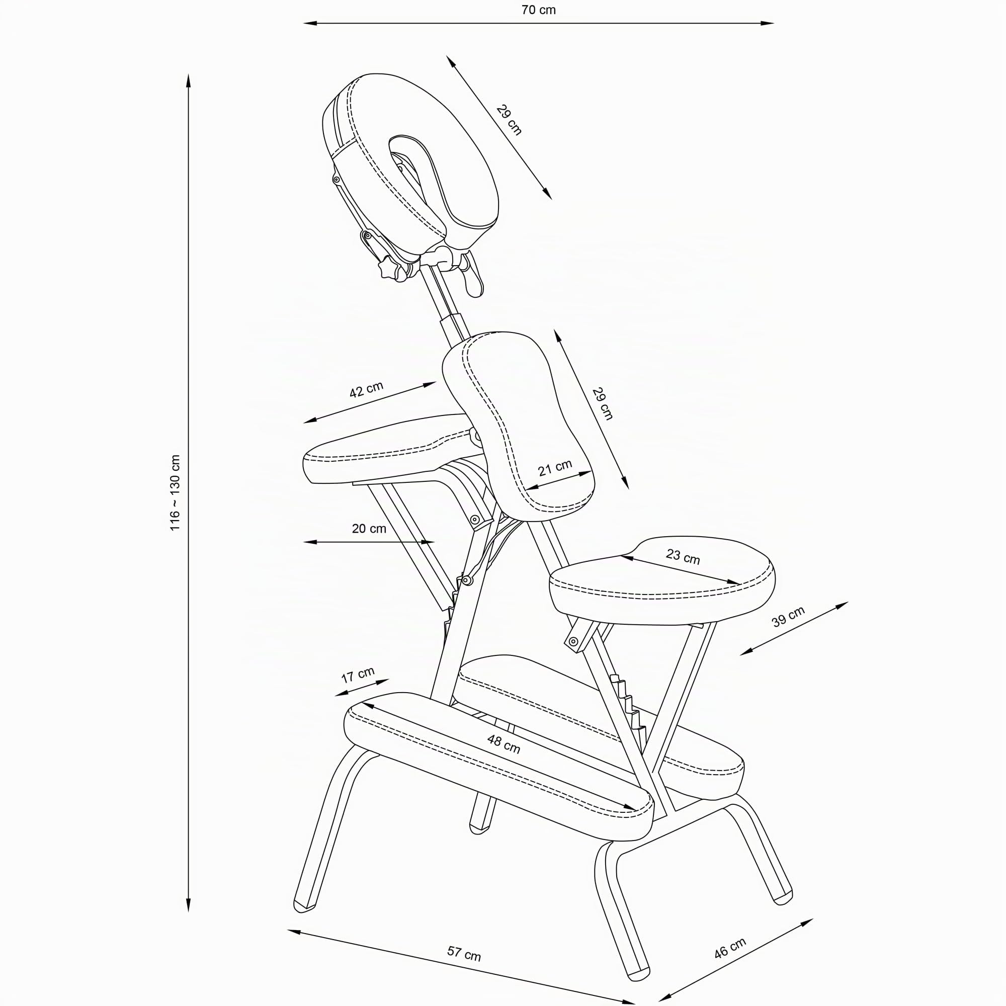 BELTOM® Fauteuil/Chaise de Massage Tatouages Tattoo Traitement Pliante Portable Table - Noir