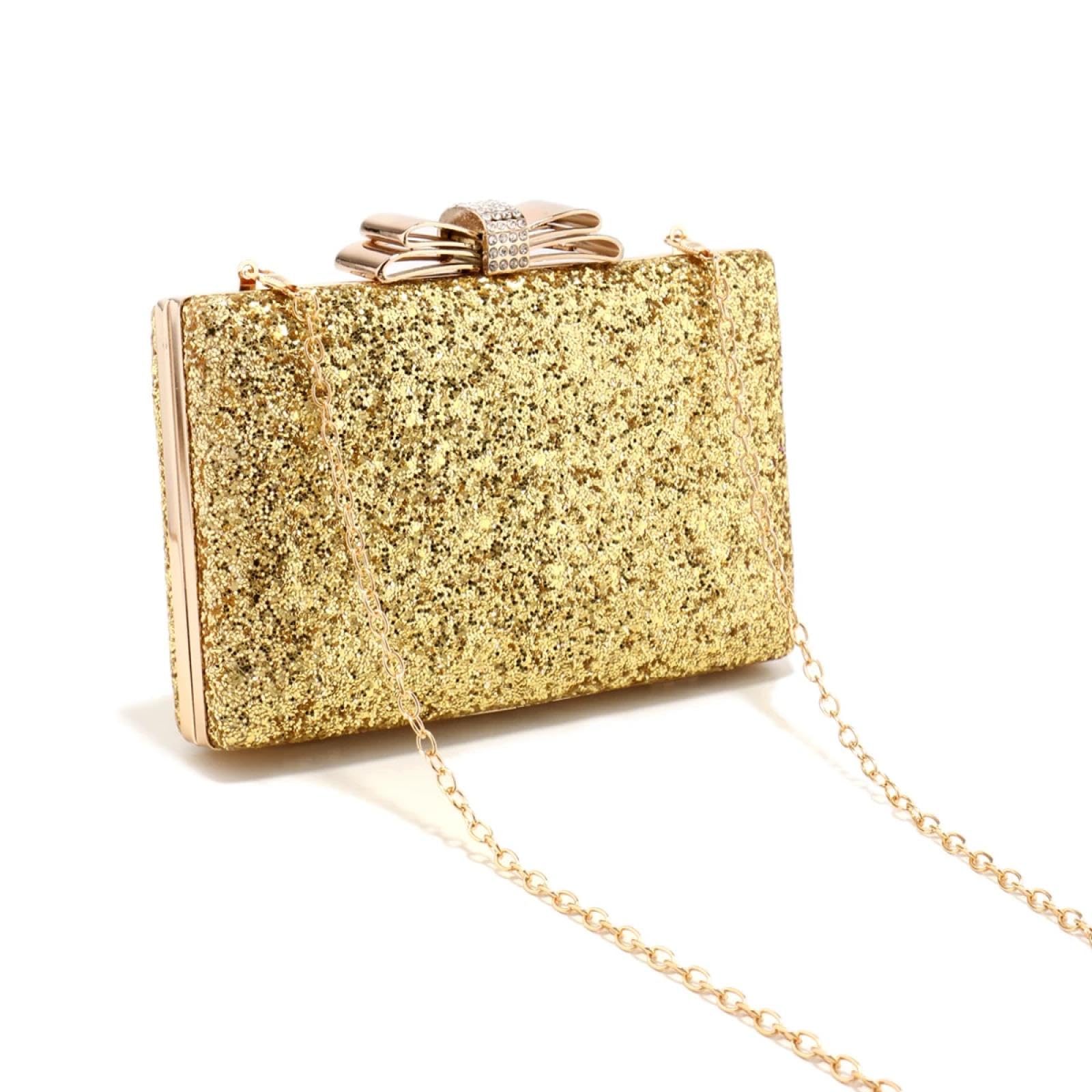 Abendtasche Damen Clutch Metall-Bogen-Clutch-Taschen Pailletten-Abend Taschen Flap-Mode-Handtaschen Mit Glitzer-Handtaschen Für Mädchen-Party-Geldbörse