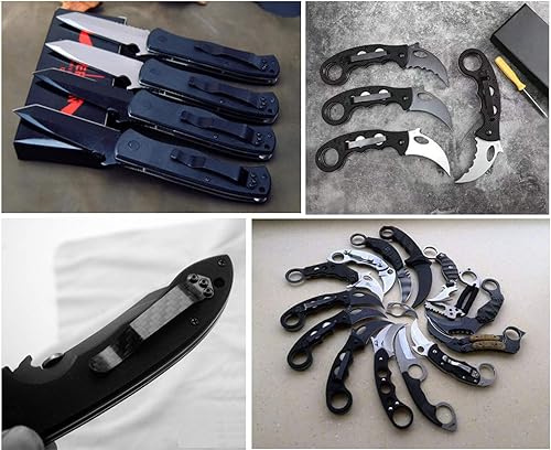 Miniatura 4 de 2 clips de bolsillo de transporte profundo para cuchillos plegables, clip de cintura Kydex, clips plegables para la parte trasera del cuchillo (A)