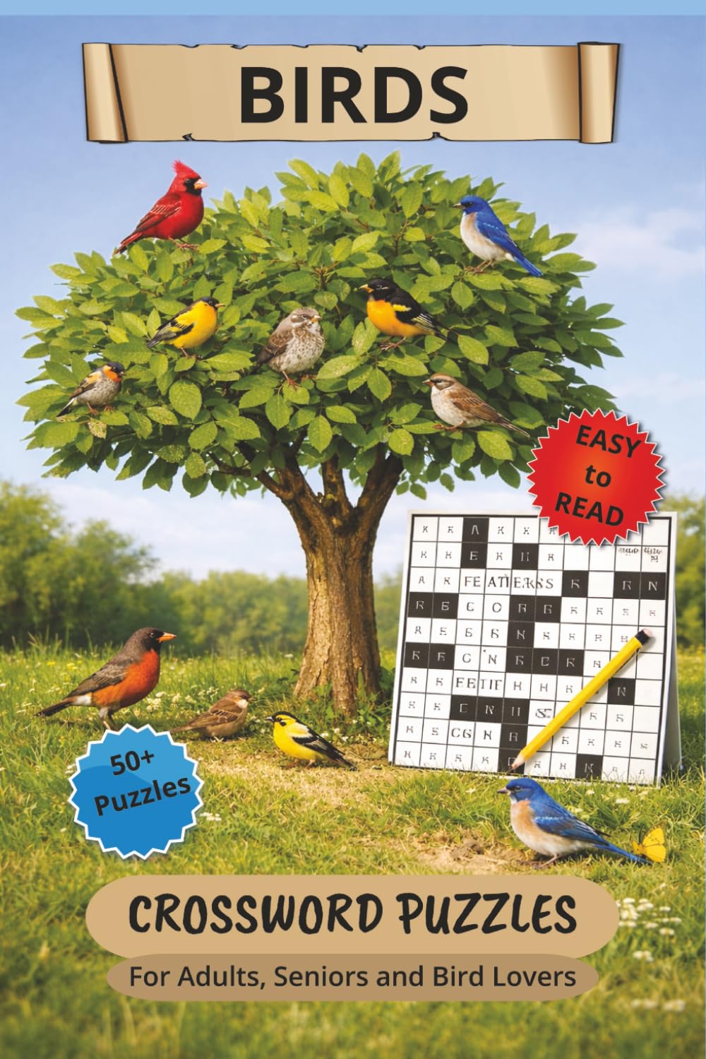 Birds Crossword Puzzles: 50+ Puzzles with Easy to Read Print about Bird Species, Behavior and Habitats - Great for Nature Lovers... Gift for Holidays, ... (Birds Crossword Puzzle Books Vol 1-3)
